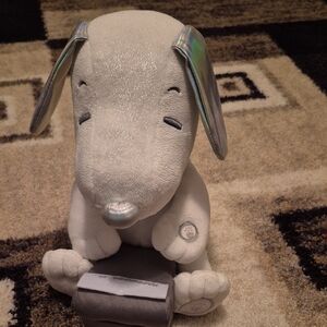 Hallmark Metallic Silver and Soft Gray 75th Anniversary Snoopy Animatronic
